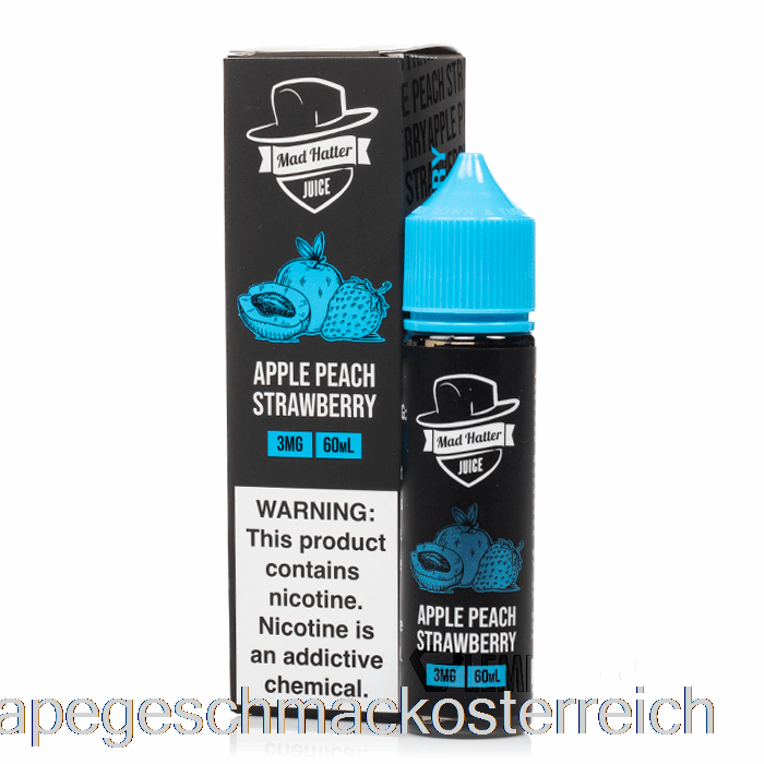 Apfel, Pfirsich, Erdbeere – Mad Hatter – 60 Ml, 0 Mg Vape-Geschmack